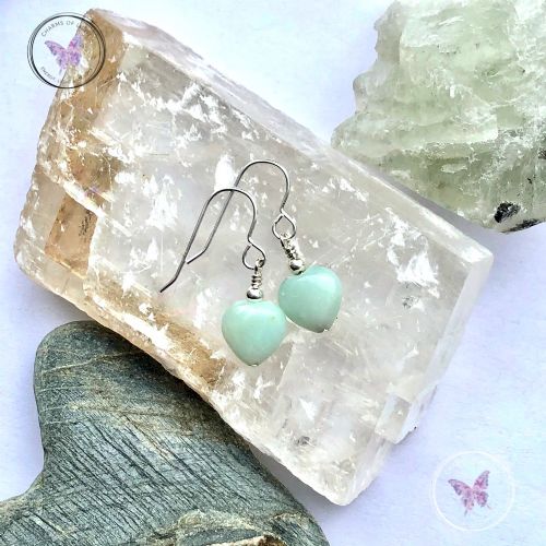 Amazonite Heart Earrings